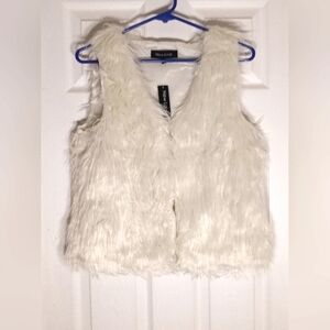 Faux Fur Vest Lined New Look Champagne